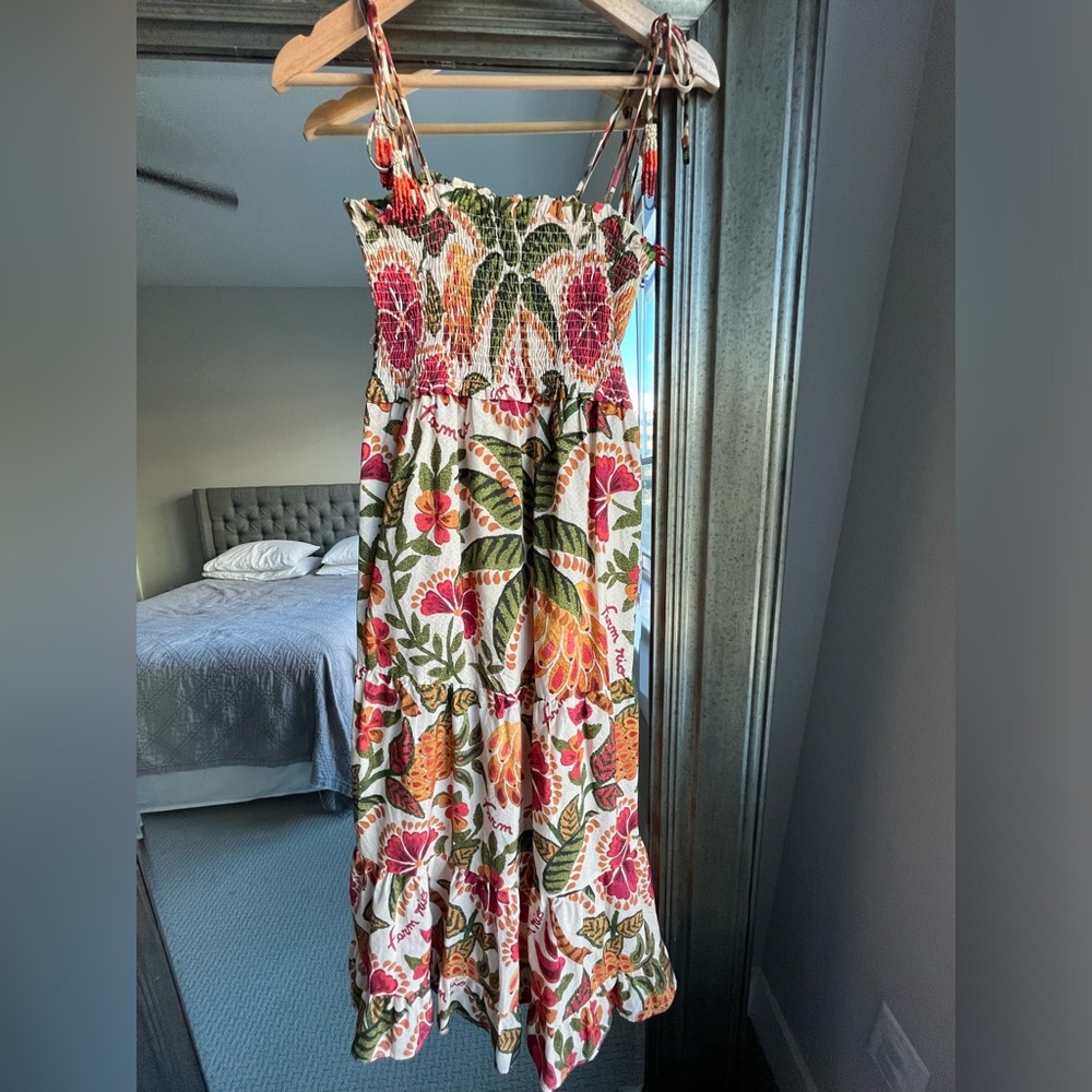 Farm Rio vibrant floral midi dress + POCKETS!